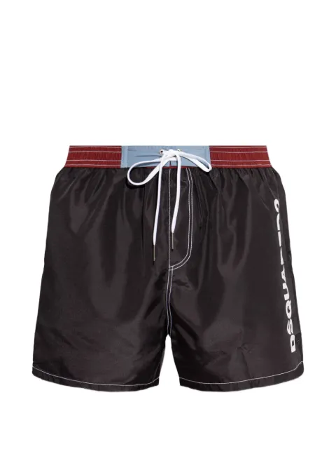 DSQUARED2 logo-print drawstring swim shorts Black KPIELOWED7B6269500