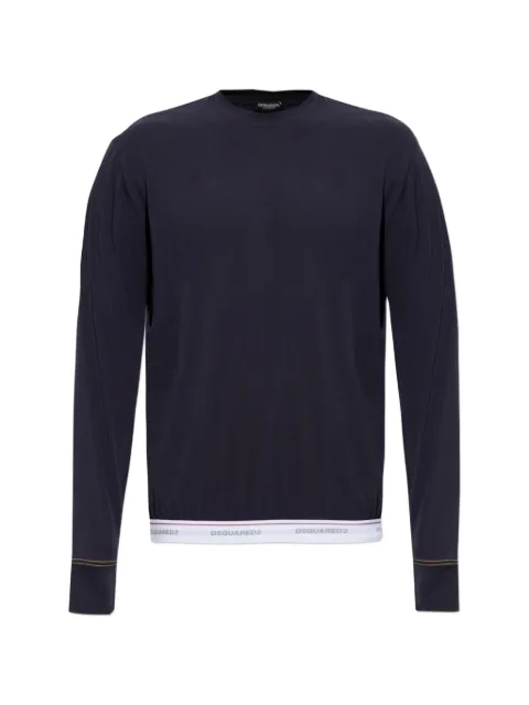 DSQUARED2 logo-waistband long-sleeve T-shirt Blue D9M9563500