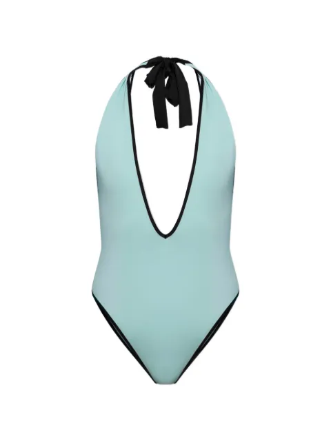 Balmain lycra monogram swimsuit Blue BKBUF25900