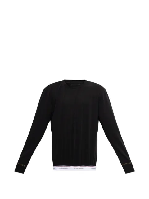 DSQUARED2 logo-waistband long-sleeve T-shirt Black D9M956350