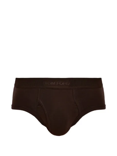 TOM FORD logo-waistband briefs Brown T4LC130400