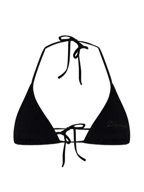 DSQUARED2 logo-embroidered bikini top Black GRAD6BX654300