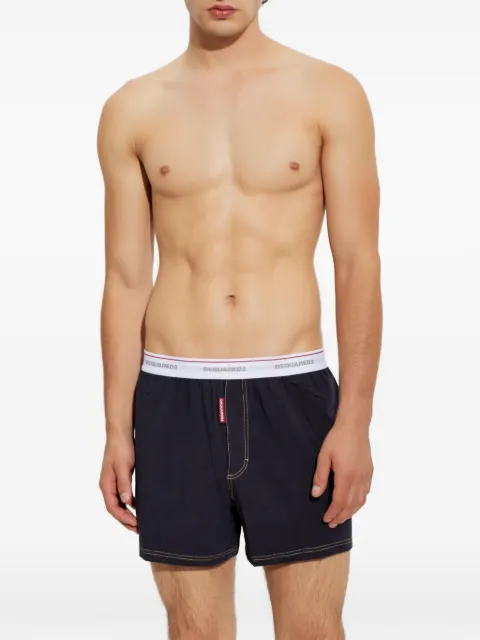 DSQUARED2 logo-waistband contrast-stitch boxers Black D9LDG6350