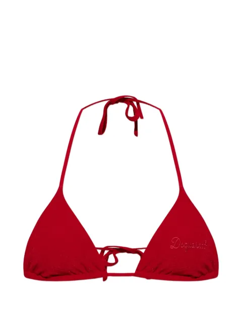 DSQUARED2 logo-embroidered triangle bikini top Red D6BX65430