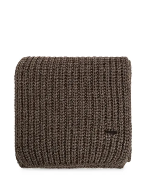 DSQUARED2 logo-plaque ribbed scarf Brown KNM022701W00001
