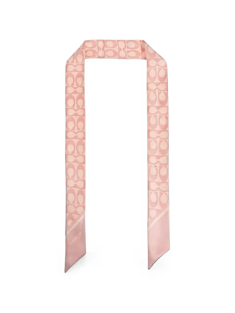 Coach logo-print silk scarf Pink 29C27830