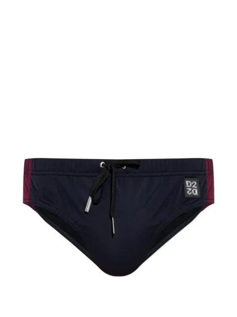 DSQUARED2 logo-patch drawstring swim briefs Blue D7B396960