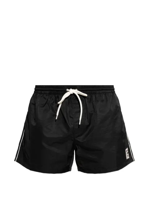 Balmain logo-patch side-stripe swim shorts Black KPIELOWEBWB6419000