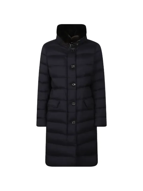 Moorer quilted faux-fur-trim coat Blue MODGI300005TEPAT39