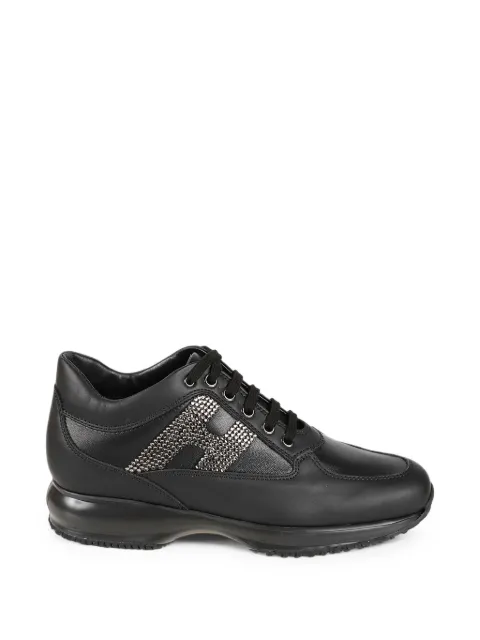 Hogan crystal-embellished leather sneakers Black HXW00N02011V93