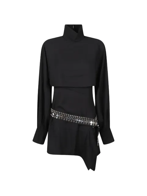 IRO studded layered-detail midi dress Black WP33VOGGY