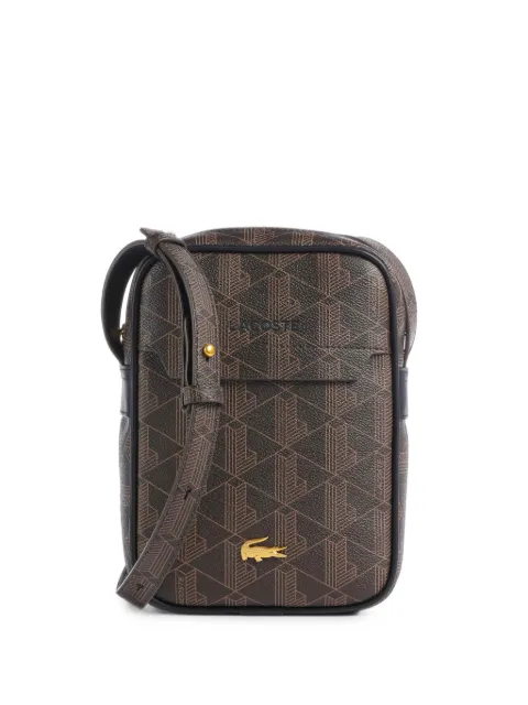 Lacoste monogram-print messenger bag Brown NU5422