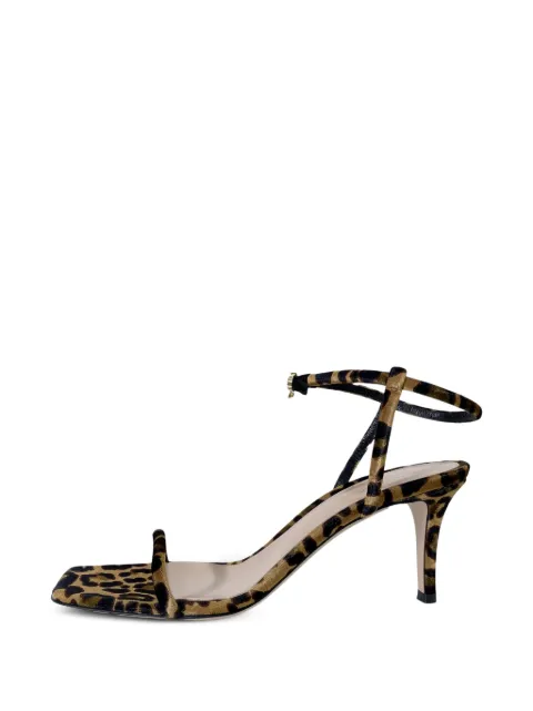 Gianvito Rossi leopard-print velvet sandals Brown G3281570RICVEL