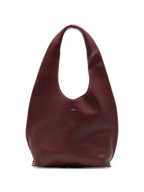 A.P.C. grainy leather shoulder bag Red PXCBCF67043
