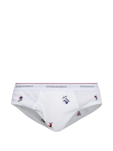 DSQUARED2 embroidered ribbed briefs White D9L6765100