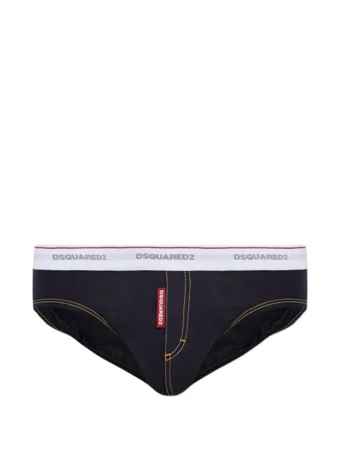 DSQUARED2 logo-waistband contrast-stitch briefs Black D9L8063500