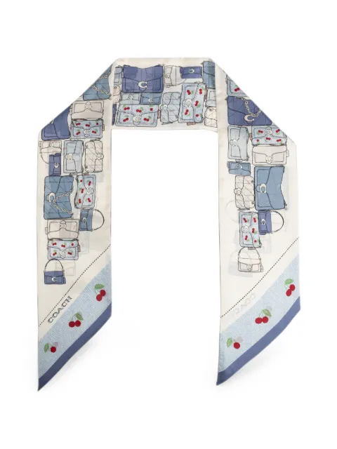 Coach cherry-print silk scarf White 29CFG270
