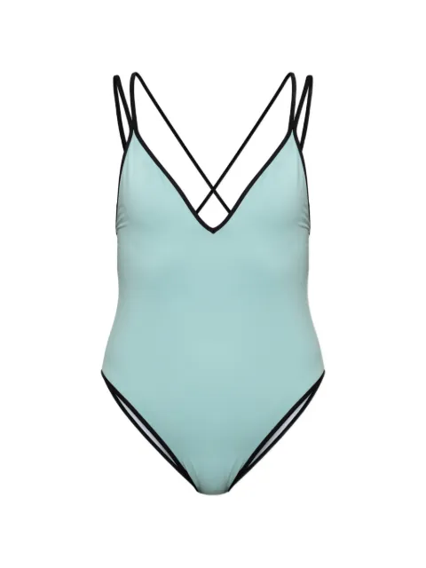 Balmain logo-embroidered swimsuit Blue BKBG225900