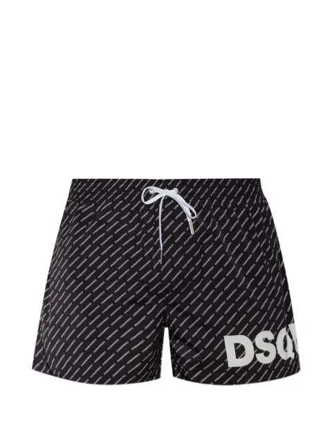 DSQUARED2 logo-pattern drawstring swim shorts Black KPIELOWED7B5C69900