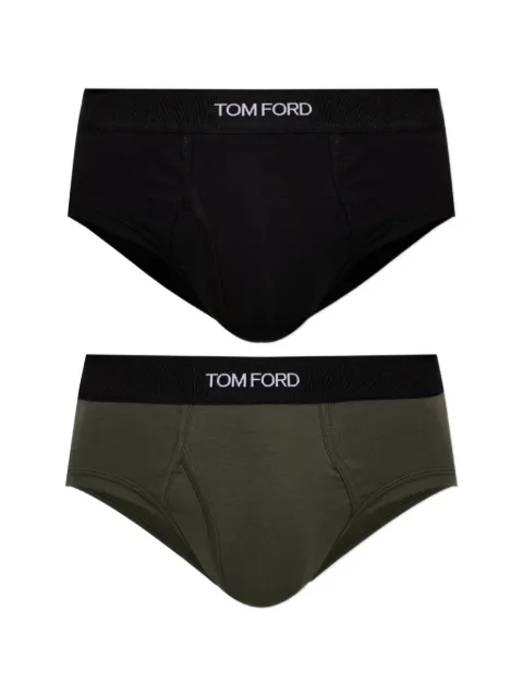 TOM FORD logo-waistband briefs (set of two) Black T4XC110400