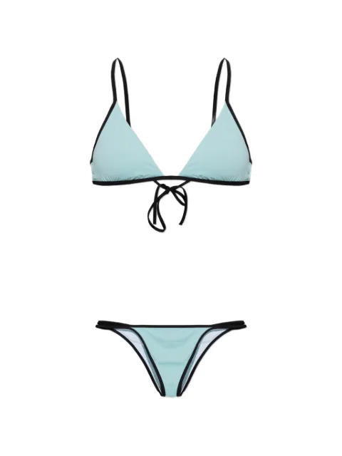Balmain contrast-trim triangle bikini Blue BKB872590