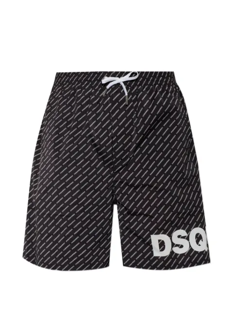 DSQUARED2 monogram-print logo-print swim shorts Black D7BM06990