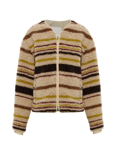 Moncler striped fleece jacket Brown L20938G0003189BG9