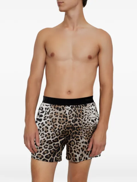 TOM FORD leopard-print boxers Black T4LE423300