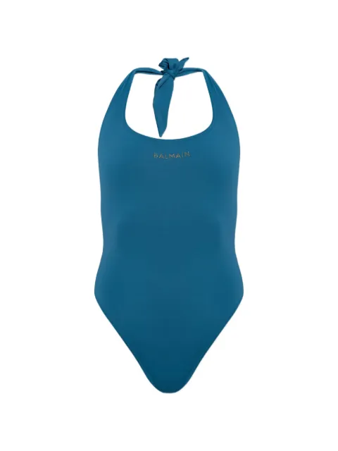 Balmain logo-embellished swimsuit Blue BKBK726500