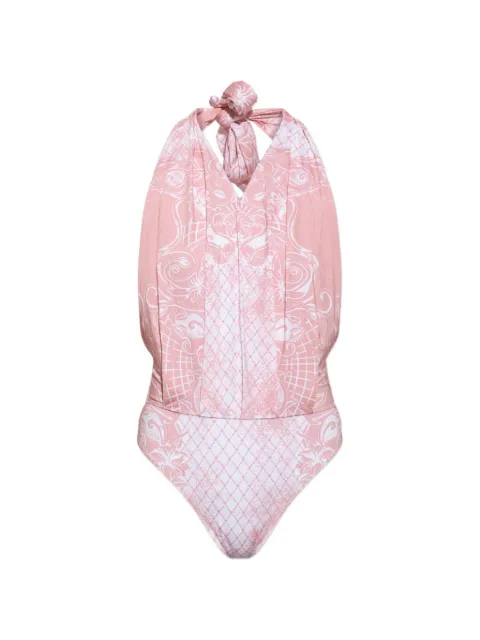 Balmain printed lycra swimsuit Pink BKBQA2630