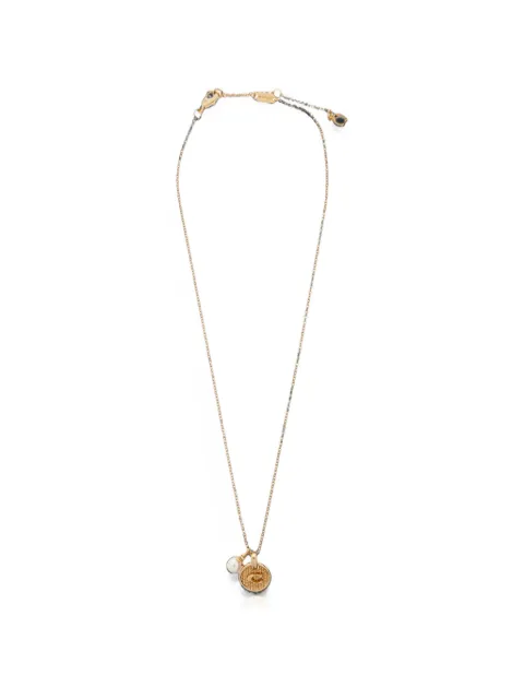 Coach logo-pendant pearl-detail necklace Gold 37581274GLD