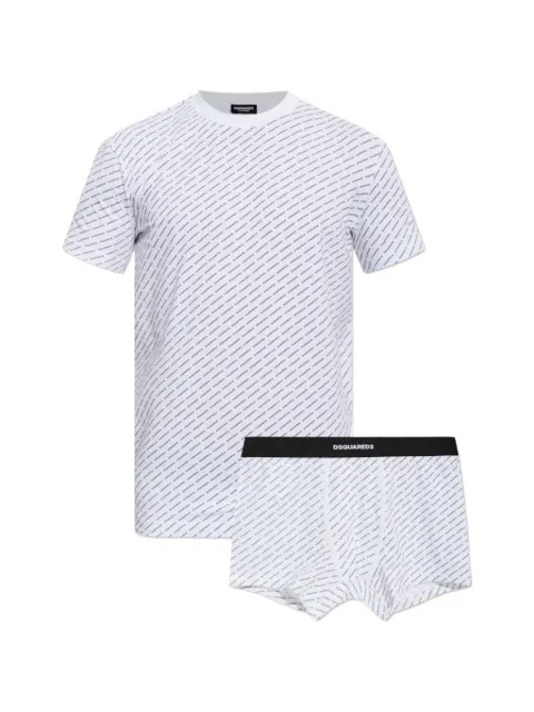 DSQUARED2 logo-print T-shirt and boxers set White D9H1463900
