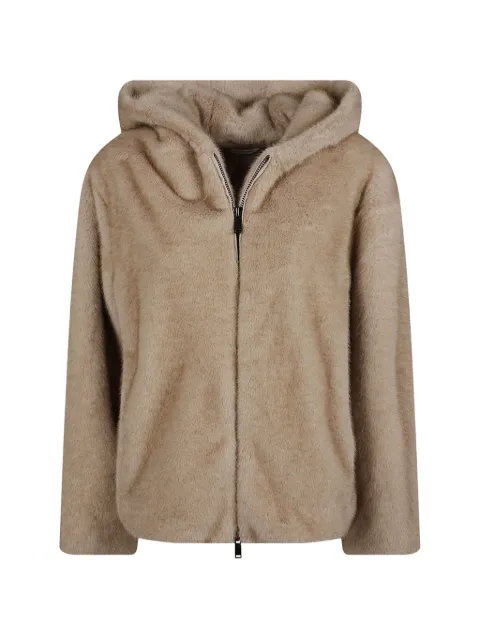 P.A.R.O.S.H. faux-fur hooded jacket Neutrals D431903PULSE26