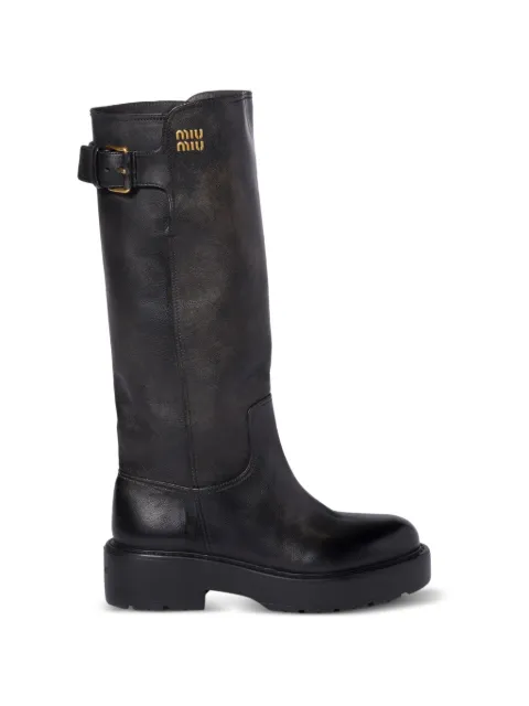 Miu Miu leather boots Black 5W767EF055Y9S