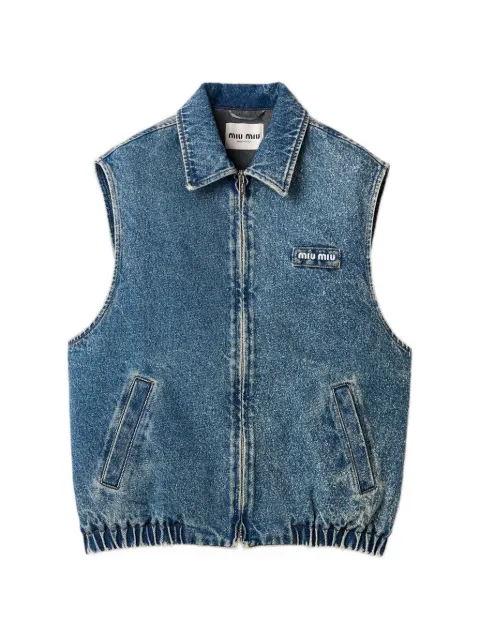 Miu Miu washed denim vest Blue GWB321SOOO192U