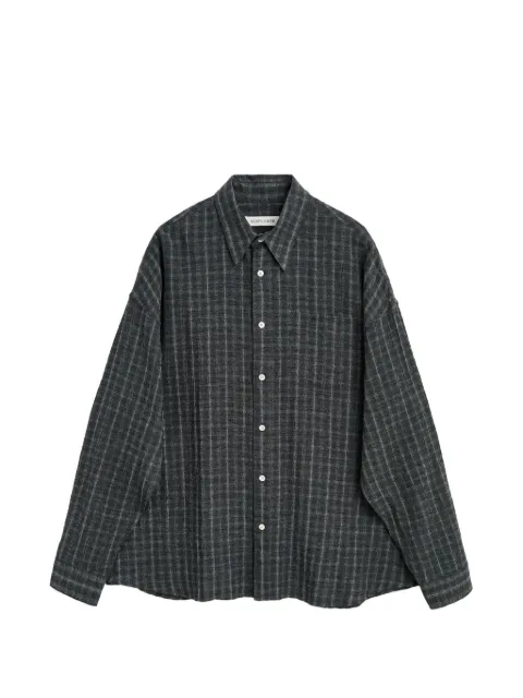 Sunflower check-pattern button-down shirt Grey 1338