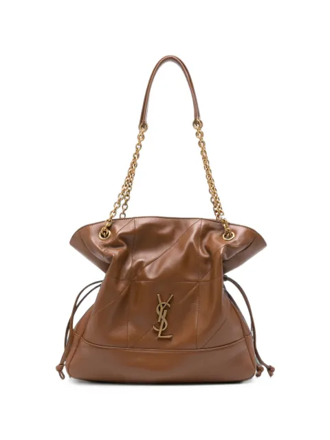 Saint Laurent small Jamie logo-plaque shoulder bag Brown 833948AAB32