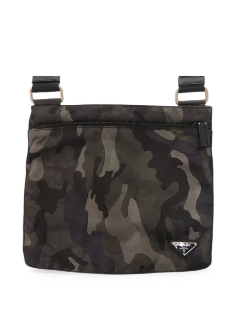Prada Pre-Owned 2013-2026 Tessuto Camouflage Zip Top crossbody bag Green 9VB2PI73CQR7N3UO