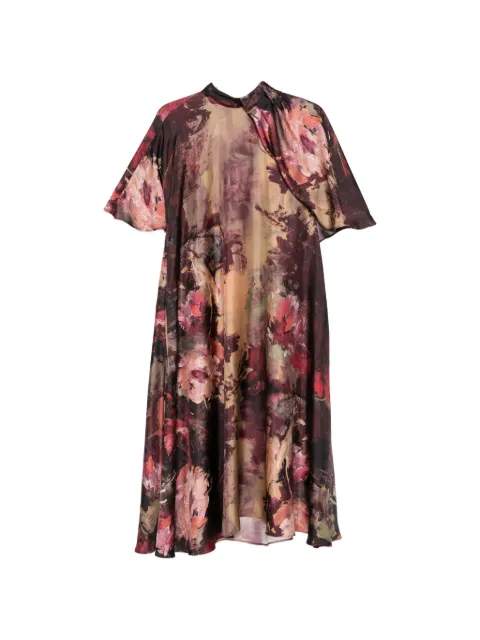 Antonio Marras floral-print tie-neck dress Brown MABM441BX7BG