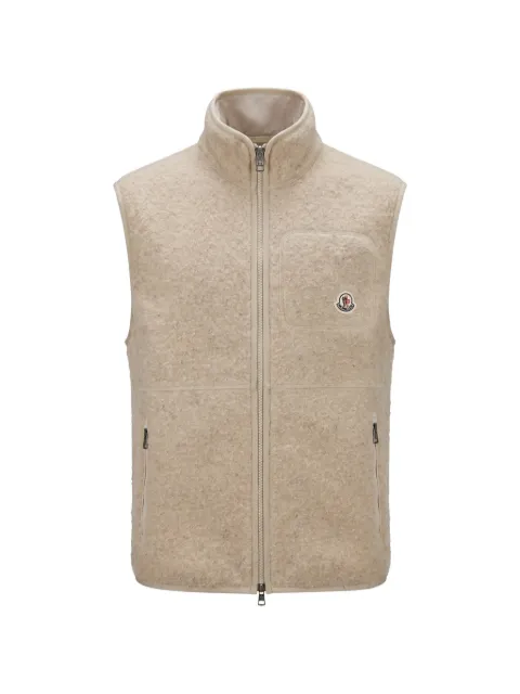 Moncler logo-patch brushed-effect gilet Neutrals 0918G0006989BKU