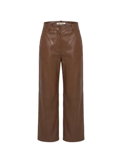 Ports 1961 leather wide-leg trousers Brown PW326TLT01YZS008