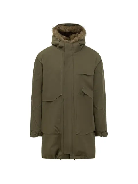 Valentini faux-fur trim parka Green KM8103