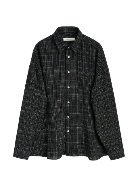 Sunflower check-pattern button-down shirt Black 1336