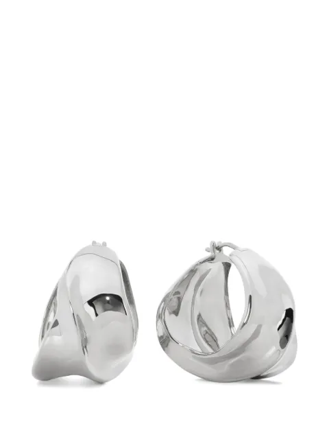 Monica Vinader medium Nomade Bold hoop earrings Silver SSEAGOHONON