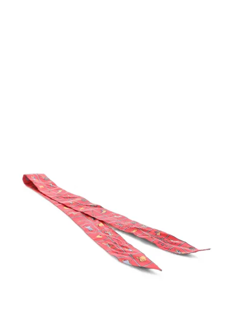 Hermès Pre-Owned 2000-2026 Les Flots Du Cheval Silk Twilly Scarf scarves Pink JWS32733UIA0F1G9