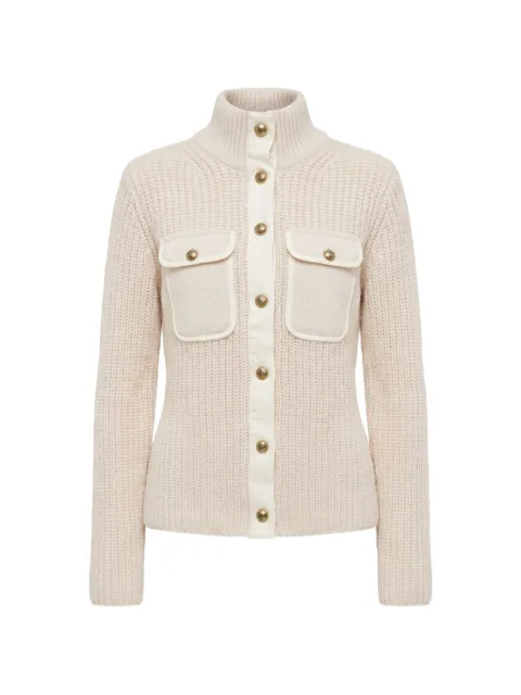 PINKO ribbed-knit button-up cardigan Neutrals 107802A3OH
