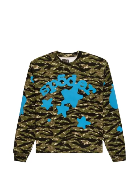 SP5DER Beluga Tiger camouflage-print sweatshirt Green SP5DER593