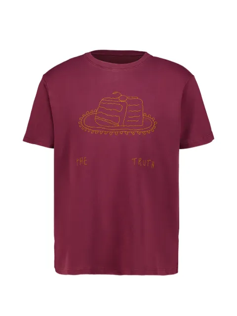 Baziszt embroidered cotton T-shirt Red BZFW26TT05012