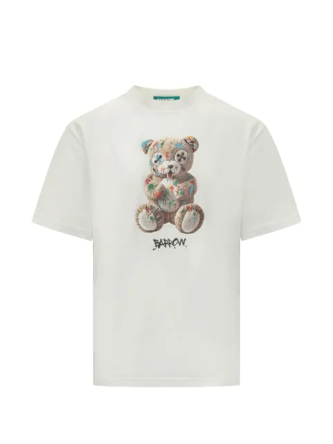 BARROW teddy-bear print jersey T-shirt White F6BWUATH041
