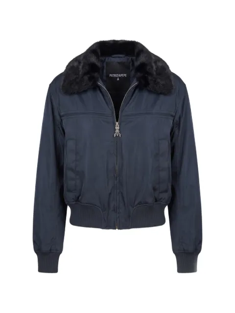 Patrizia Pepe faux-fur collar bomber jacket Blue 8O0052C7997